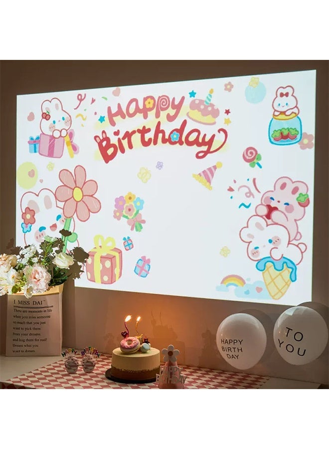 Cute  Birthday Background Projector for Kids - Portable Party Decor Projector with 10 Unique Birthday Slides Atmosphere Projector Lamp, Happy Birthday Decoration, Scene Setup, Background Wall Creative Photo Props Perfect for Birthday Celebrations & Kids’ Room Festive Ambience - Image 3