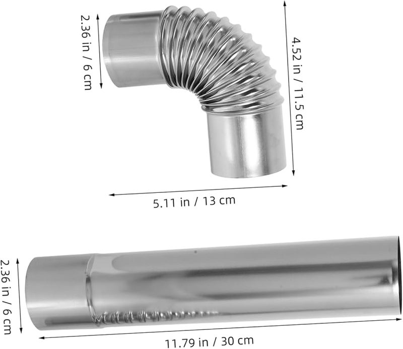 3 قطع 4 بوصة وصلة كوع من الفولاذ المقاوم للصدأ لأنبوب تهوية مجفف المدخنة - Image 3
