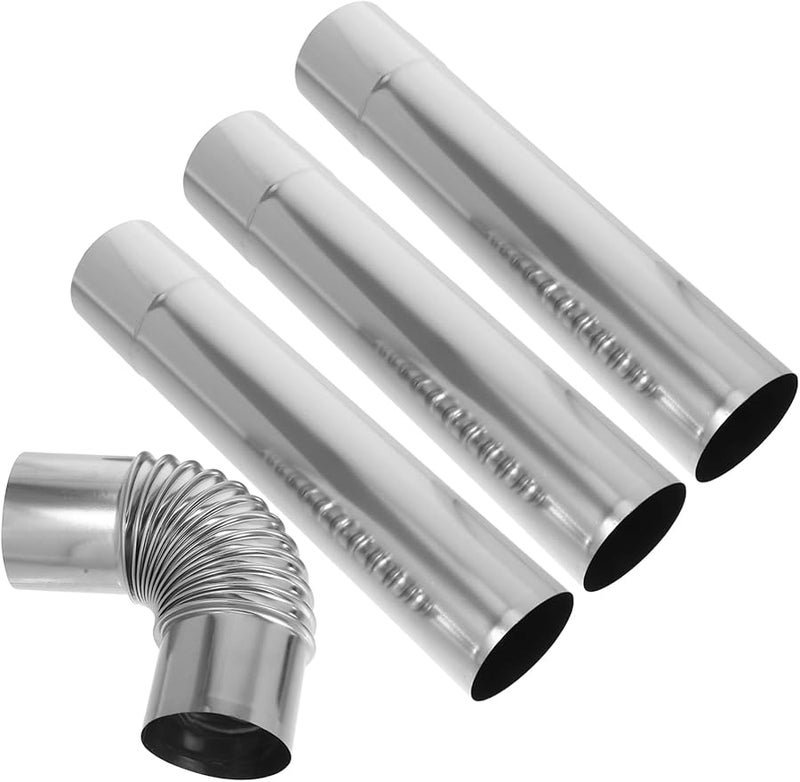 3 قطع 4 بوصة وصلة كوع من الفولاذ المقاوم للصدأ لأنبوب تهوية مجفف المدخنة - Image 2