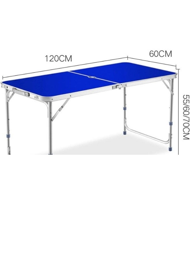 SMART HOME Portable Folding Table, Heavy Duty Folding Picnic Table, Adjustable Height for Indoor Outdoor, Garden, Kitchen, BBQ, Dining (120X60X70cm)  - Image 2