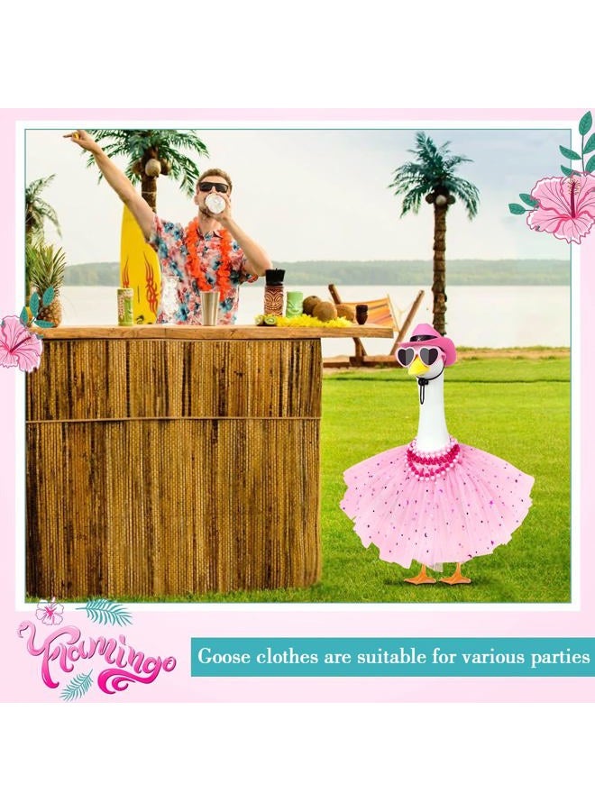 Lixintray Princess Porch Goose Outfits Summer Goose Clothes, Cute Goose Outfit with Tutu Saree Goose Costume Fits 17-23 inches for Outdoor Garden Lawn Art Decor(Pink) - Image 2