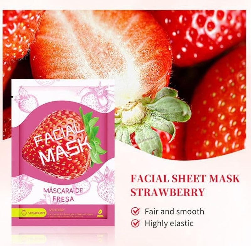 Facial Face Mask,Hydrating -, Skin Care Hydrating, Face Masks Skincare, Skin Repair Mask. 1 pc -strawberry - Image 2