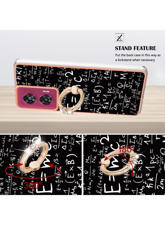 اس-توب جراب لهاتف Motorola Edge 50 Fusion مطلي بالكهرباء من الجانبين IMD مع حامل حلقي - Image 3