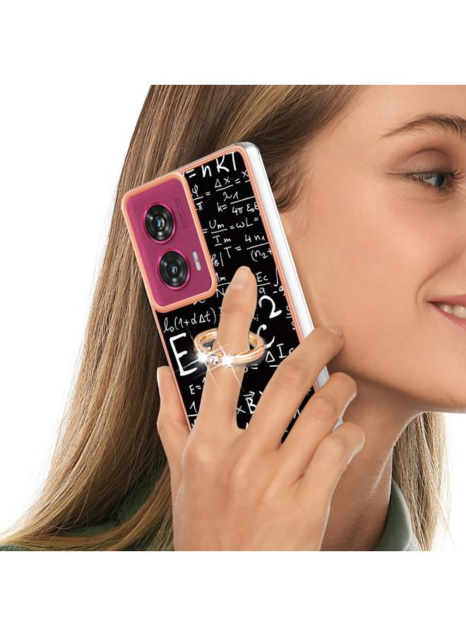 اس-توب جراب لهاتف Motorola Edge 50 Fusion مطلي بالكهرباء من الجانبين IMD مع حامل حلقي - Image 5