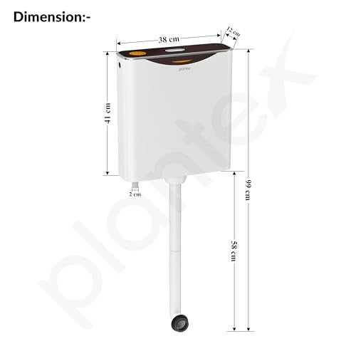 Plantex Flush Tank for Toilet with 10 Ltr Water Capacity/Single Flushing Cistern for Bathroom/Polypropylene Toilet Flush Tank - Pack of 1 (Boss, Brown & White) - Image 4