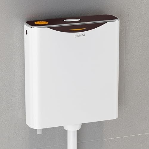 Plantex Flush Tank for Toilet with 10 Ltr Water Capacity/Single Flushing Cistern for Bathroom/Polypropylene Toilet Flush Tank - Pack of 1 (Boss, Brown & White) - Image 1
