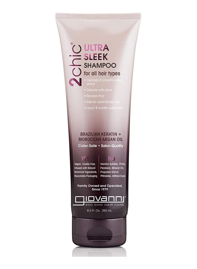 Giovanni 2Chic Keratin&Argan Ultra-Sleek Shampoo 8.05Oz