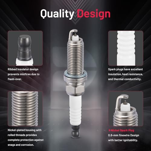 BDFHYK 94702 Iridium Spark Plugs Compatible with Nissan Rogue 2014-2020 2.5L L4, 2013-2018 Altima 2.5L L4 Engines Replacement for DF6H-11A DF6H11A 1UXE18110 BY483DF6H0 Set of 4 - Image 4