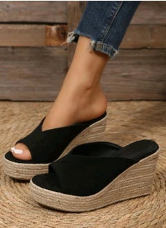 Women Lady Espadrille Wedges Slipper