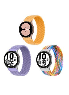ALMNVO 3 pack Stretch Braided Solo Loop Nylon Bands for Samsung Galaxy Watch 5 40mm 44mm/LTE 44mm/5 Pro 45mm/4 40mm/4 classic 46mm/42mm/3 41mm/Active,Elastics Wristband,20mm-S  - Image 1