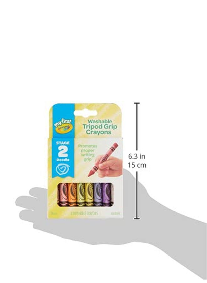 Crayola أقلام تلوين قابلة للغسل من My First Toddler مع مقبض ثلاثي القوائم هدية مكونة من 8 قطع - Image 5