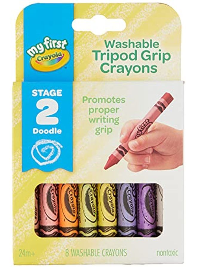 Crayola أقلام تلوين قابلة للغسل من My First Toddler مع مقبض ثلاثي القوائم هدية مكونة من 8 قطع - Image 1