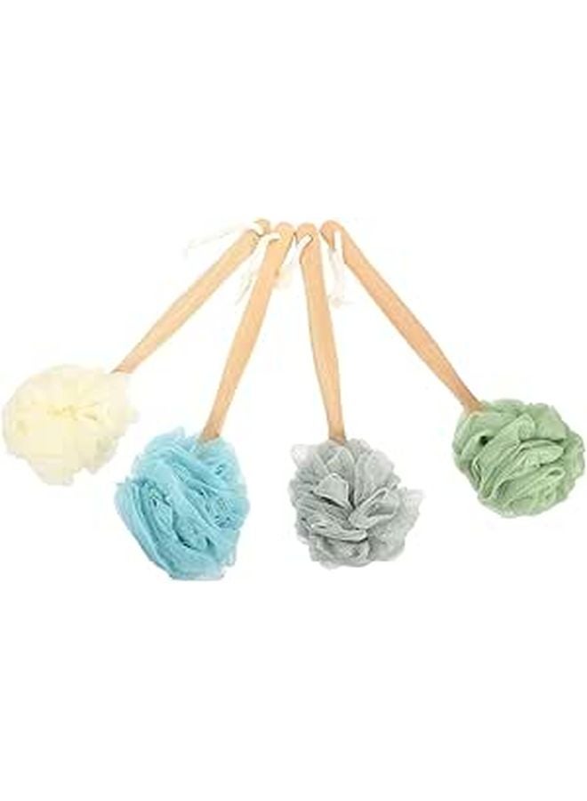 4Pcs Exfoliating Body Brush Set Long Handle Back Scrubber For Wet Dry Bath Shower - Image 1