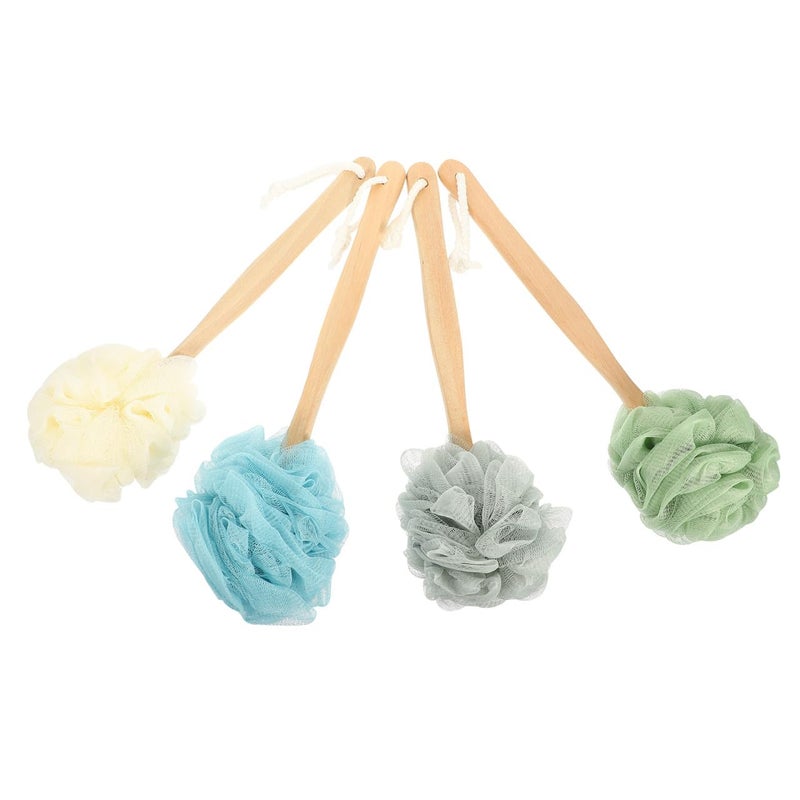 4Pcs Exfoliating Body Brush Set Long Handle Back Scrubber For Wet Dry Bath Shower - Image 2