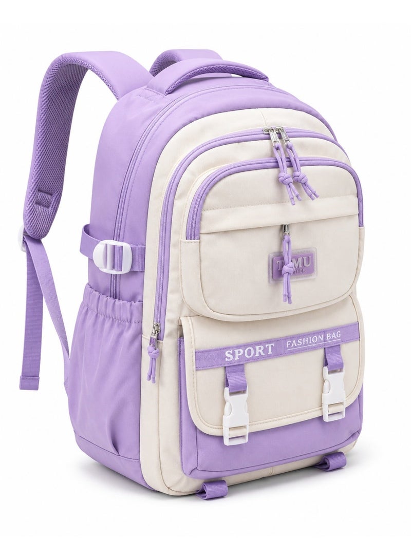 Kids School Backpack with Large Capacity, Multi-Pocket Lightweight Book Bag with Padded Shoulder Straps and Side Bottle Pockets for Boys & Girls - Image 5