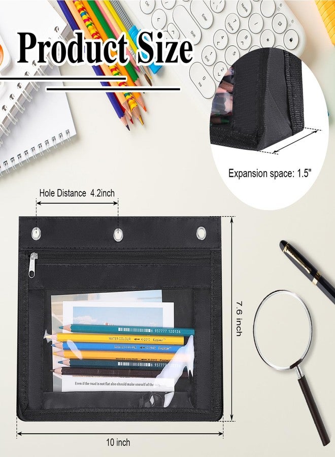 YoeeJob Pencil Pouch for 3 Ring Binder with 1.5 inch Expandable Capacity, Large Zipper Pencil Case, Binder Pouch for School Office Home - Image 2