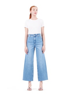 Web Denim Web Denim High Waist Stretch Jeans for Women - Cut Hem, Wide Leg Denim Pants  - Image 1