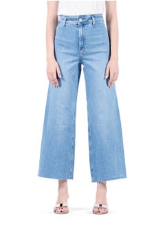 Web Denim Web Denim High Waist Stretch Jeans for Women - Cut Hem, Wide Leg Denim Pants  - Image 2