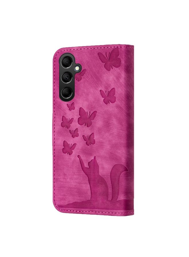 S-TOP Case For Samsung Galaxy S24+ 5G Butterfly Cat Embossing Flip Leather Phone Case - Image 4