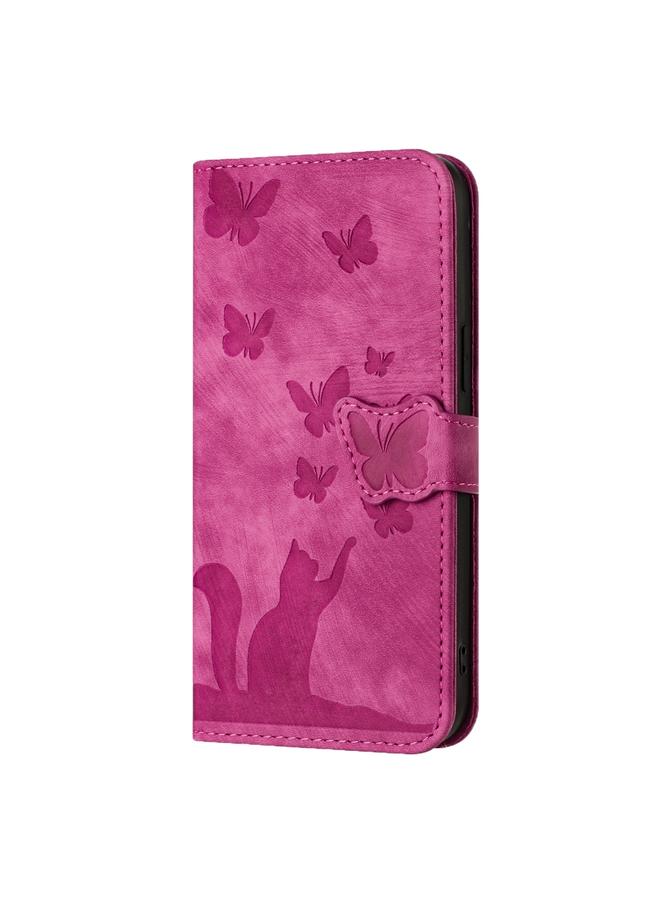 S-TOP Case For Samsung Galaxy S24+ 5G Butterfly Cat Embossing Flip Leather Phone Case - Image 3