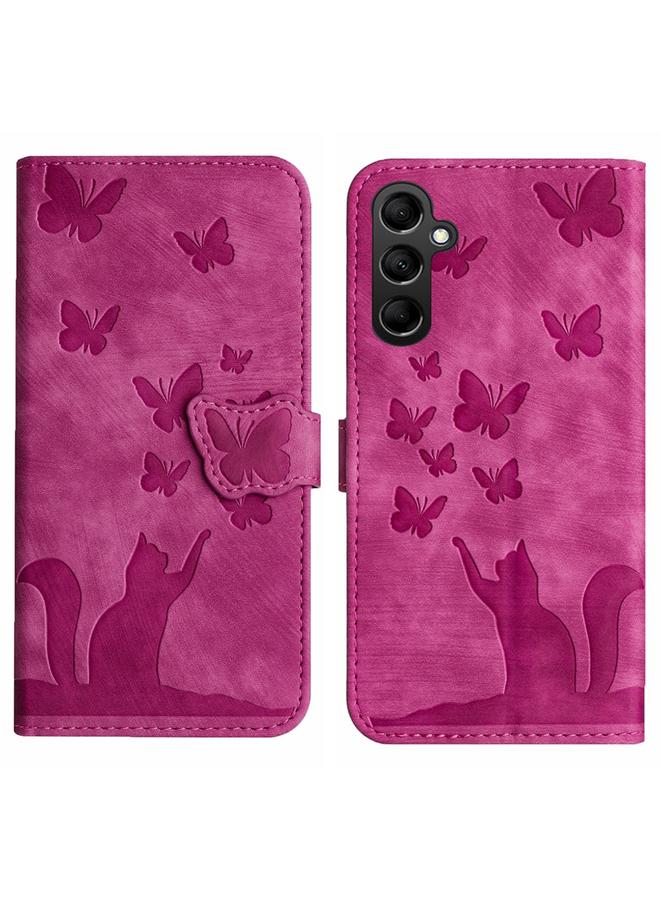 S-TOP Case For Samsung Galaxy S24+ 5G Butterfly Cat Embossing Flip Leather Phone Case - Image 1