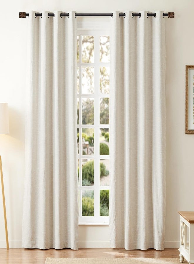 EQURROY Curtain Rods for Windows 48 to 84 Inches: 1 Inch diameter heavy-Duty Adjustable Decorative Curtain Rod Square Striped Finials, For Bedrooms, Living Rooms And Patio.Brown - Image 3