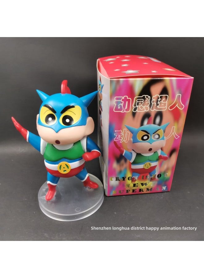 Sunshine City Series Model Toy - Candy Land Colorful Candy Lollipop Design-Color:Dynamic Superman Small Mask 9*12*16cm - Image 1