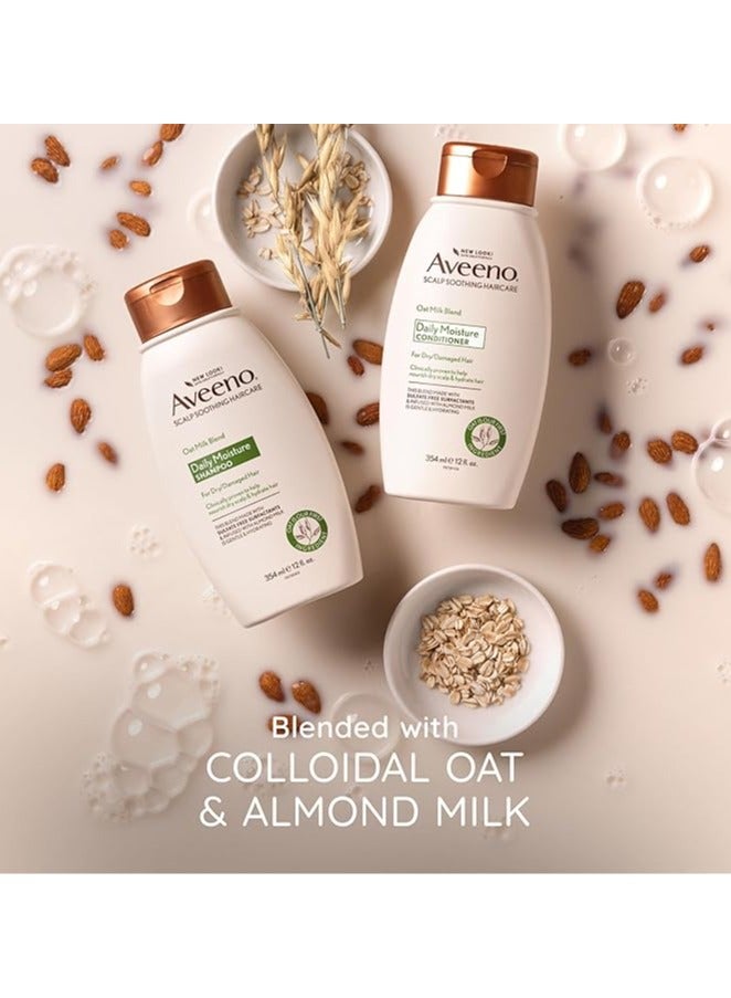 Aveeno Oat Milk Blend Daily Moisture Shampoo for Dry/Damaged Hair, Infused with Almond milk, Sulfate-Free,  Paraben & Dye-Free, 12 Fl Oz (354ml) - Image 3