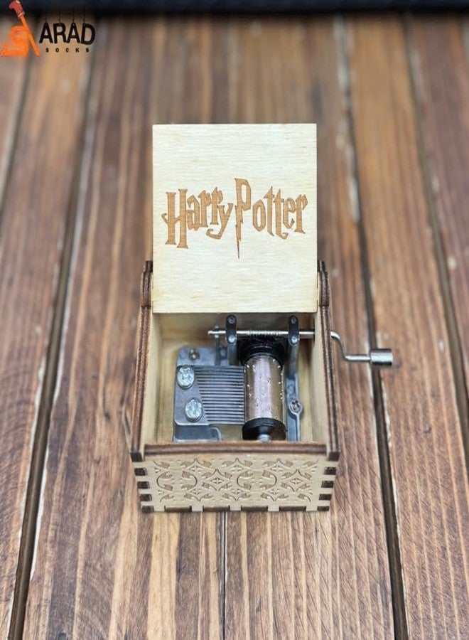 Caaju Music Box Hand Cranked Collectable Wooden Engraved Musical Box Pack of 1 HP White - Image 5