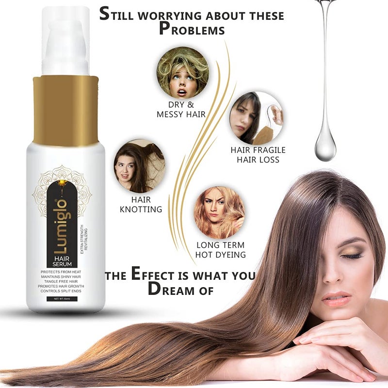 Lumiglo Lumiglo Revitalizing Instant Smoothing Hair Serum With Onion Extract Biotin Enriched With Vitamin E Unlock Hair Growth To Activate And Stimulate The Follicles Get Strong FrizzFree Hair - Image 3