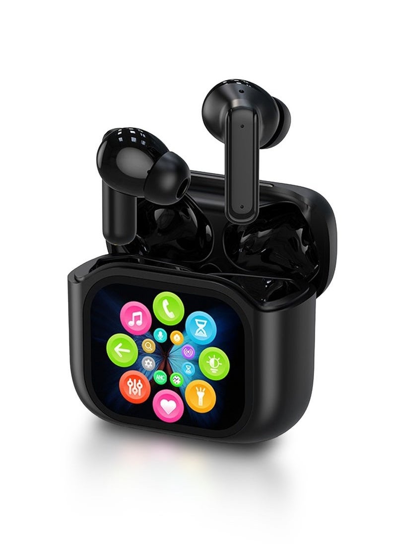 Generic Bluetooth 5.4 True Wireless Earbuds with Touch Screen, In-Ear Headphones with ENC Call Noise Reduction and Active Noise Cancelling, USB Charging Case, Compatible with iOS/Android, IPX5 Waterproof, Black  - Image 1