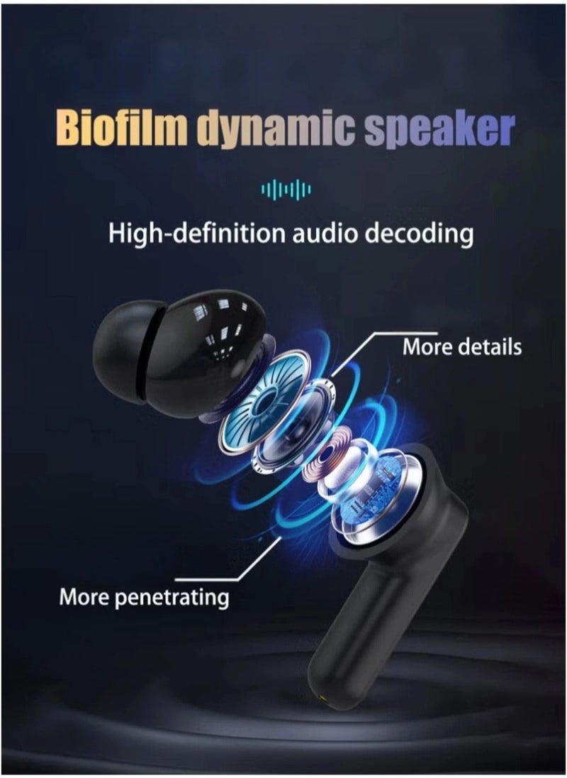 Generic Bluetooth 5.4 True Wireless Earbuds with Touch Screen, In-Ear Headphones with ENC Call Noise Reduction and Active Noise Cancelling, USB Charging Case, Compatible with iOS/Android, IPX5 Waterproof, Black  - Image 3