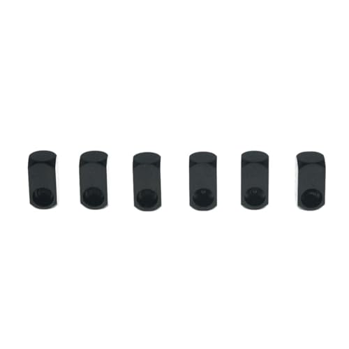 KAISH Set of 6 Stainless Steel Tremolo Bridge String Lock Insert Block Bridge Saddle Clamp Blocks Fits FR Black - Image 1