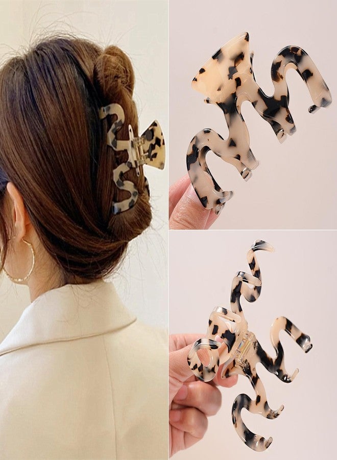 Sinide Cellulose Acetate Hair Clips 3.5 Inch, SINIDE 4.1 Inch Large Tortoise Shell Celluloid Claw Clips for Women Ladies, Fashion Hair Barrettes Accessories for Long Thick Thin Hair (2 Pack) - Image 5