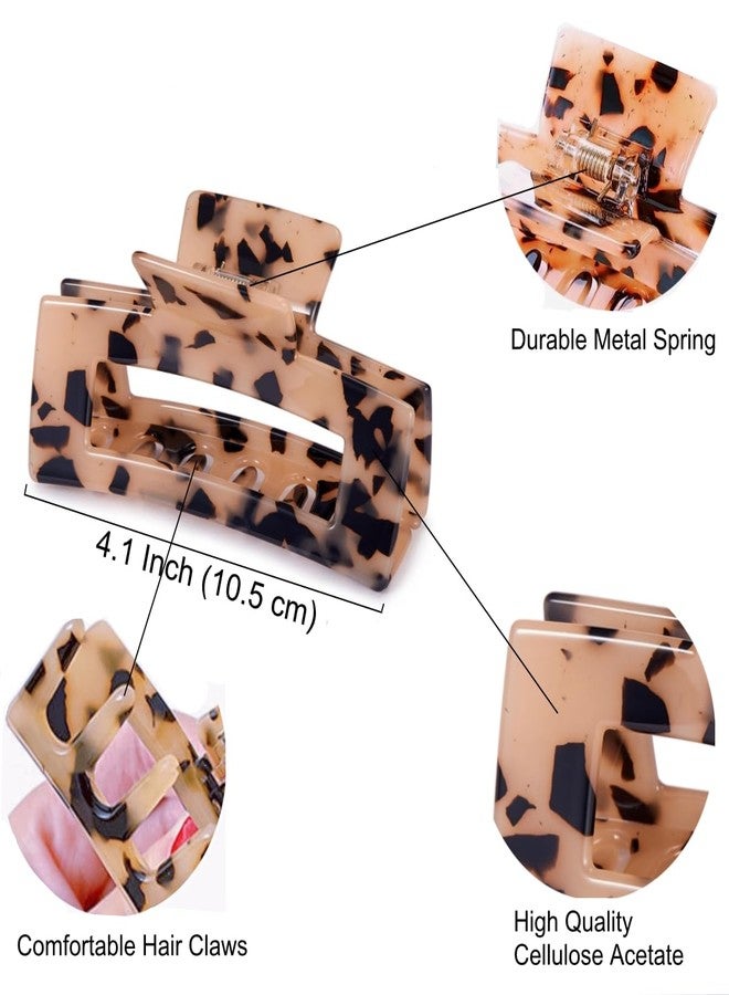 Sinide Cellulose Acetate Hair Clips 3.5 Inch, SINIDE 4.1 Inch Large Tortoise Shell Celluloid Claw Clips for Women Ladies, Fashion Hair Barrettes Accessories for Long Thick Thin Hair (2 Pack) - Image 2