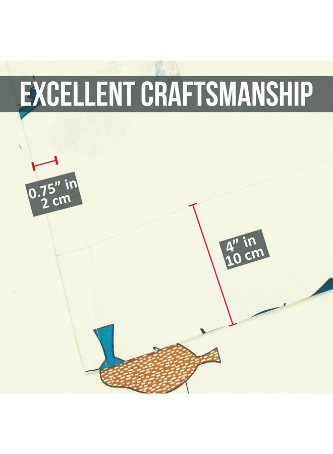 Story@Home Long Door Curtains 9 Feet Set of 1 | Cotton Curtains | Birds Design Bohemian Curtains | Light Filtering Curtains for Living Room | (116 x 275 cm, White & Mustard) | Perfect for Home Decor - Image 5