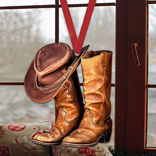 Talataca Cowboy Cowgirl Hat Boots Men Women Western Horse 2D Flat Car Rear View Mirror Accessories Christmas Tree Ornament Decoration Hanging Charm Interior Rearview Pendant Decor Gift - Image 4