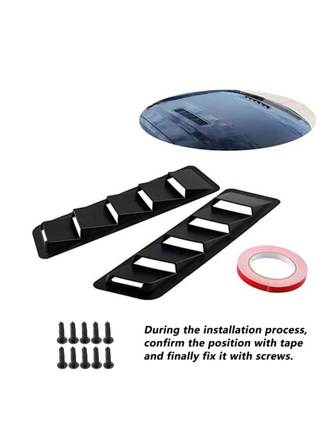 WENJTP Hoods Vents Bonnet Cover Hood Scoop for Cars Cold Air Flow Intake Fitment Louvers Cooling Intakes Intake Vent Cover (Black) - Image 2