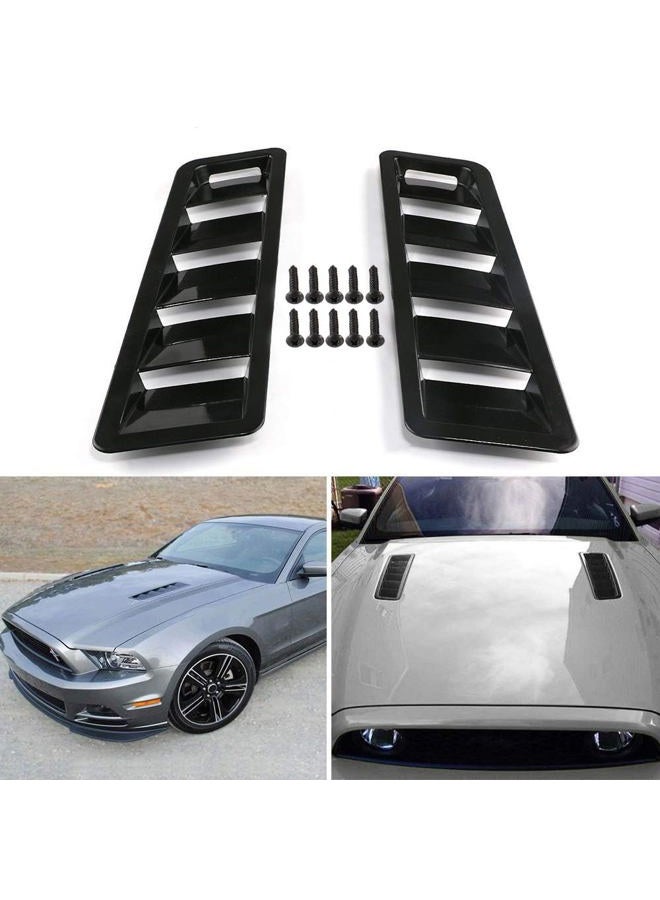 WENJTP Hoods Vents Bonnet Cover Hood Scoop for Cars Cold Air Flow Intake Fitment Louvers Cooling Intakes Intake Vent Cover (Black) - Image 1
