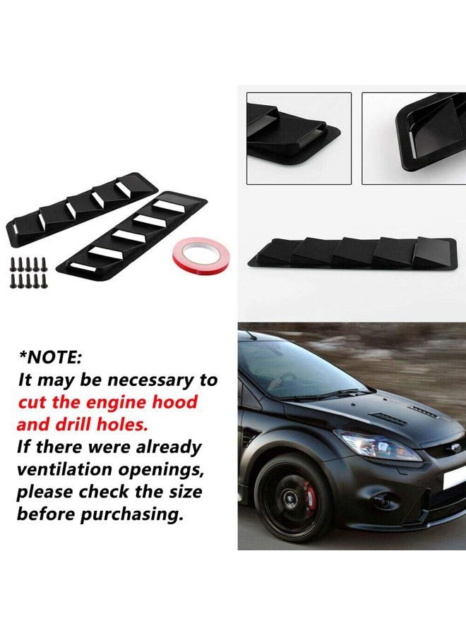 WENJTP Hoods Vents Bonnet Cover Hood Scoop for Cars Cold Air Flow Intake Fitment Louvers Cooling Intakes Intake Vent Cover (Black) - Image 3