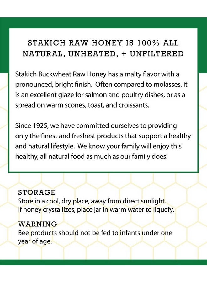 Stakich Buckwheat Antioxidant Raw Honey - Pure, Unprocessed, Unheated, Kosher (40 Ounce) - Image 3