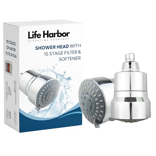 Lifeharbor Life Harbor 's 15-stage Shower Softener & Filter For Bathroom | Filter For Hard Water And Chlorine | Removes Hardness | Shower Water Filter Gives Healthy Skin & Hair (Shower Filter & Softener) - Image 1