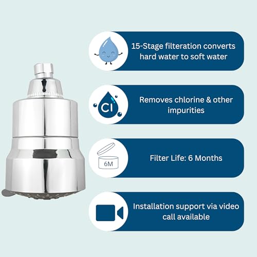 Lifeharbor Life Harbor 's 15-stage Shower Softener & Filter For Bathroom | Filter For Hard Water And Chlorine | Removes Hardness | Shower Water Filter Gives Healthy Skin & Hair (Shower Filter & Softener) - Image 5
