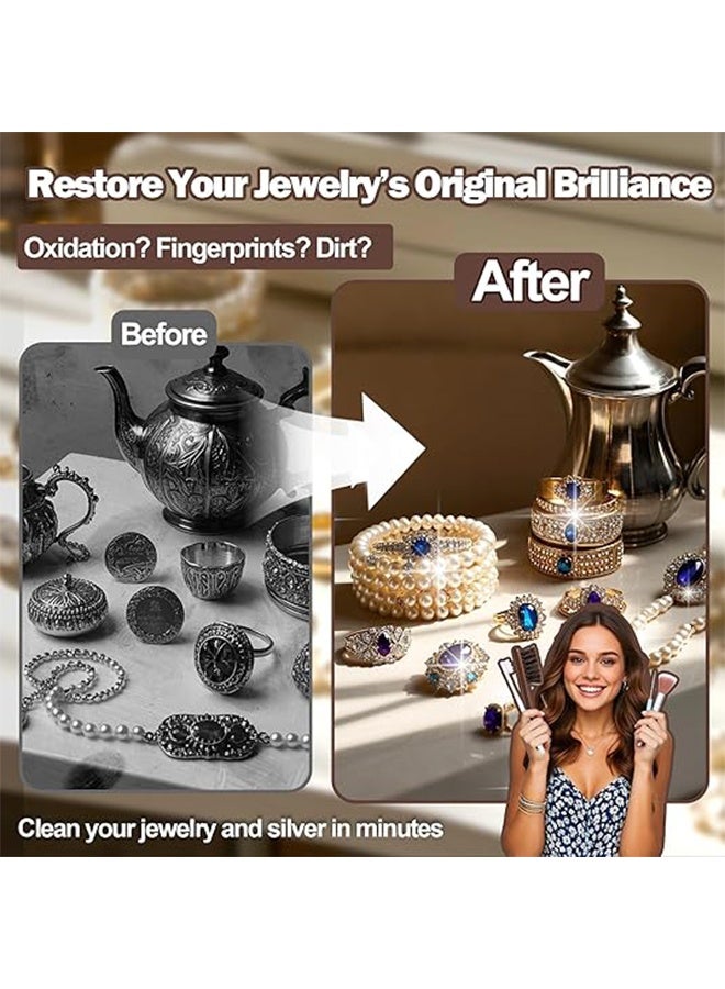 Lemon 18 Pcs Jewelry Cleaning Kit, Jewelry Cleaner Brush Tool Set-Cleaning Polishing Cloth, Big&Small Hole Brush, Needles and Crevice Brush for All Jewelry, Ring, Gold, Diamond, Earring, Sterling Silver - Image 5