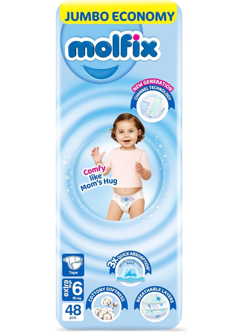 Baby Diapers - Jumbo Pack - Xlarge Size 6 - 48 Pieces