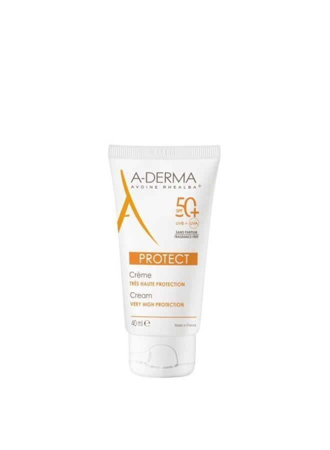 A-Derma Protect Very High Protection Cream SPF50+ 40ml - Image 1