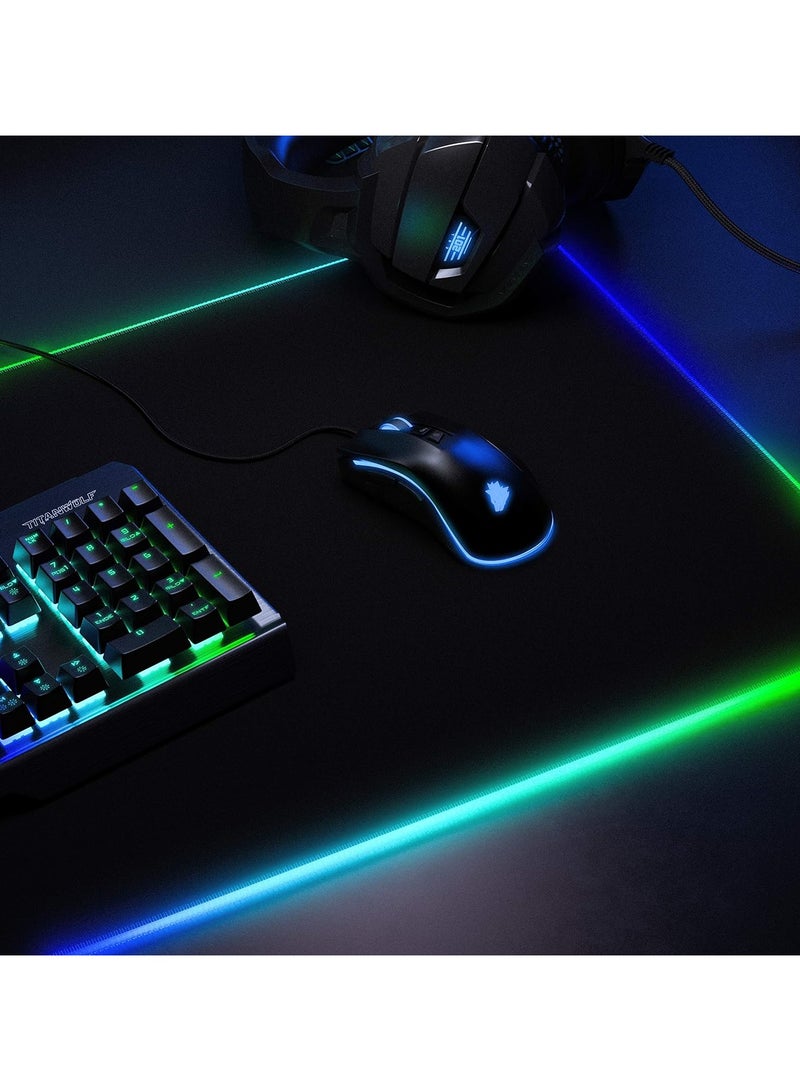 CSL-Computer CSL - XXXL RGB Gaming Mouse Mat - LED Desk Pad - 900x400 mm Oversize - XXL Mouse Pad - LED Multi colour - 11 lighting modes - 7 LED colours... - Image 5