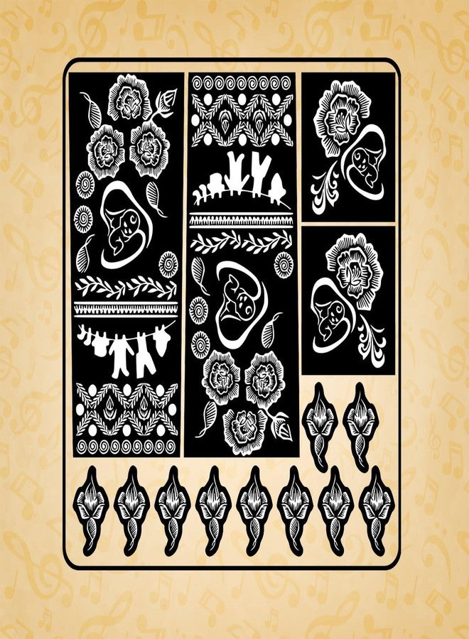 Ivana's Full Hand Mother and Baby Mehndi Stencil Sticker with Floral and Decorative Patterns | DES-1227 - Image 2