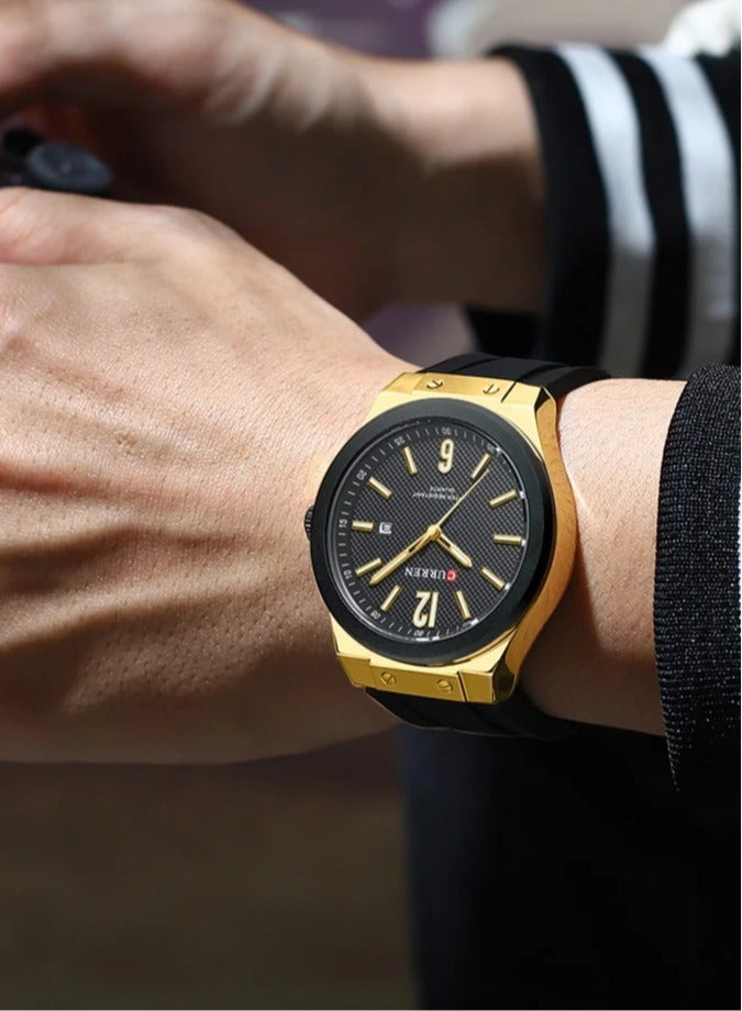 CURREN New Curren Watch 8467 Men’s Silicone Wrist Watch Brand Sport Army Military Quartz Chronograph Male Watch - Image 4