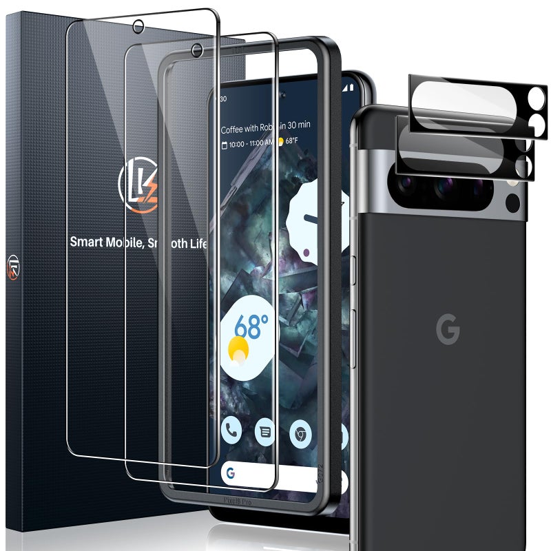 LK 2+2 Pack for Google Pixel 8 Pro Screen Protector+Camera Lens Protector - Image 1